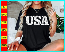 Load image into Gallery viewer, Distressed USA Svg Png Cut File for Cricut, July 4th shirt designs, distressed patriotic svg, Grunge Patriotic Shirt Designs, God Bless America Svg Silhouette Eps Dxf Pdf, Disney SVG files for sale, Buy Disney SVG designs, Cut file for cricut, free svg files, silhouette, vector ai, clipart, editable svg file