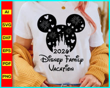 Load image into Gallery viewer, Disney Family Vacation 2026 SVG, PNG, DXF, EPS, Family Trip 2026, Mickey Mouse 2026, Family Vacation 2026, Disney Svg files, Disney Character 2026 free download
