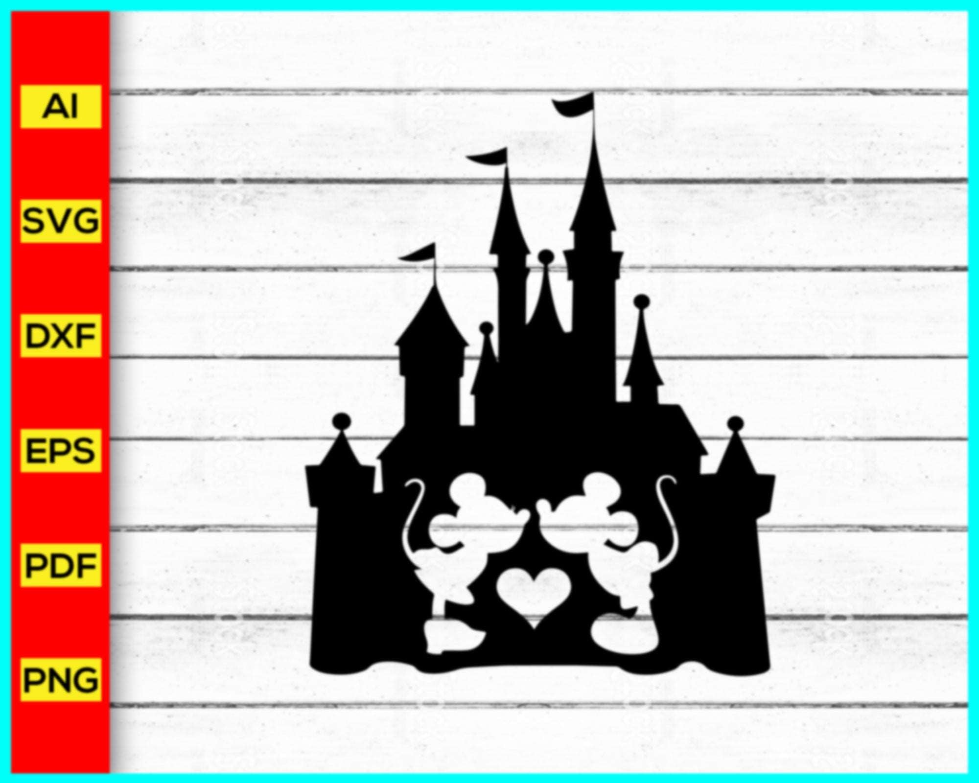 Mickey Minnie Kissing Svg, Silhouette, Castle Svg, Disney Svg, Disney –  Disney PNG