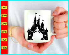 Load image into Gallery viewer, Princess Castle Svg, Disney Princess Svg, Princess Svg, Sparkle svg, Queen Svg, Castle Svg, Disney Png, Disney Princess Png Silhouette Cricut Svg Dxf - Disney PNG