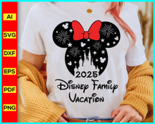 Load image into Gallery viewer, Disney Family Vacation 2025 SVG, PNG, DXF, EPS, Family Trip 2025, Mickey Mouse 2025, Minnie Mouse 2025, Disney Svg files, Disney Character 2025 free download