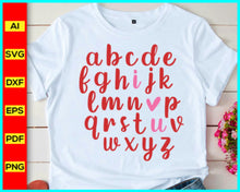 Load image into Gallery viewer, Valentine Alphabet I Love You Svg, Kids Valentines Svg, Love Alphabet Svg, Alphabet Svg, Valentine's Day Svg, Valentine Shirt Svg, Alphabet A-Z Svg, Funny Valentine’s Day, Teacher Valentine Shirt, Funny Toddler Valentine Shirt, Disney SVG files for sale, Cut file for cricut, free svg files, silhouette, vector ai, clipart, editable svg file
