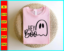 Load image into Gallery viewer, Hey Boo SVG, Halloween SVG, Ghost Shirt SVG, Halloween Door Sign Svg, Halloween Decor Svg, Spooky Ghost Svg, Halloween Shirt Svg, Funny Ghost svg, Fall svg, Halloween Quotes svg, Boo svg, dxf, png, Print, Cut File, Cricut, Digital Download, Disney SVG files for sale, Buy Disney SVG designs