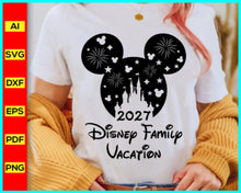 Load image into Gallery viewer, Disney Family Vacation 2027 SVG, PNG, DXF, EPS, Family Trip 2027, Mickey Mouse 2027, Minnie Mouse 2027, Disney Svg files, Disney Character 2027 free download