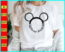 Load image into Gallery viewer, Disney 2023 svg, Family Vacation 2023 SVG, Family Trip 2023 SVG, Disney Mickey Png silhouette, Mickey Mouse silhouette, Disney Png, Disney Cut file - Disney PNG