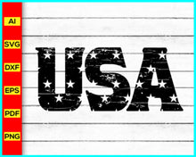 Load image into Gallery viewer, Distressed USA Svg Png Cut File for Cricut, July 4th shirt designs, distressed patriotic svg, Grunge Patriotic Shirt Designs, God Bless America Svg Silhouette Eps Dxf Pdf, Disney SVG files for sale, Buy Disney SVG designs, Cut file for cricut, free svg files, silhouette, vector ai, clipart, editable svg file
