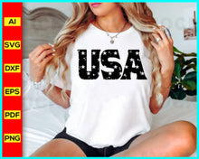 Load image into Gallery viewer, Distressed USA Svg Png Cut File for Cricut, Grunge Patriotic Shirt Designs, 4th Of July Svg, God Bless America Svg Silhouette Eps Dxf Pdf, Disney SVG files for sale, Buy Disney SVG designs, Cut file for cricut, free svg files, silhouette, vector ai, clipart, editable svg file