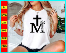 Load image into Gallery viewer, Flower Letter M. Floral Letter SVG PNG, JPEG, eps, ai, pdf and dxf, Faith Cross SVG, Religious SVG,Faith svg, Pray svg, Christian cross svg, Bible verse svg - Instant Digital Download – High-Quality SVG, PNG & Vector Files