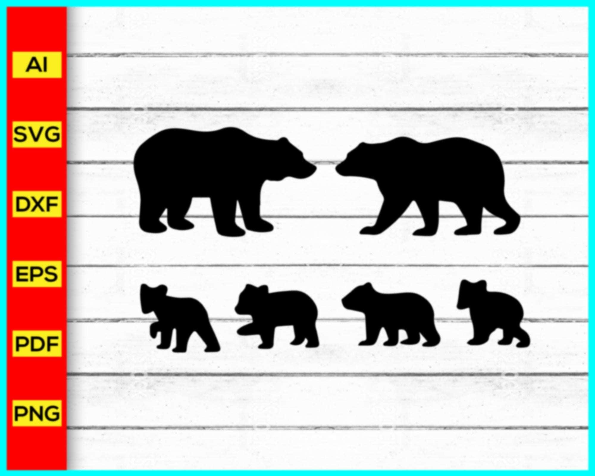 Mama bear and baby bear Svg cut file for cricut