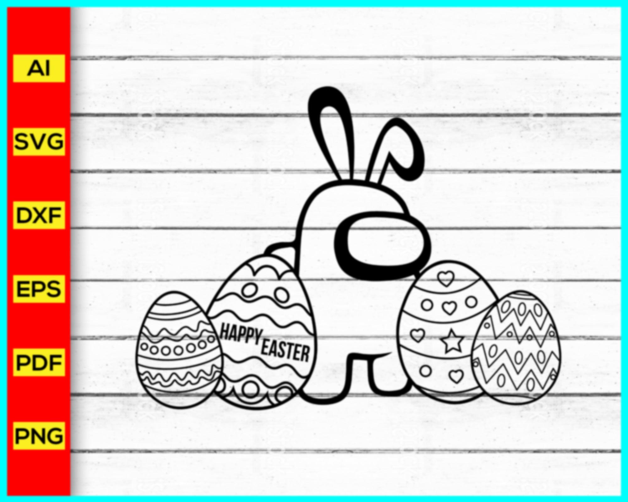 Bunny Kinda Sus Among Us Easter SVG Digital File, Easter SVG