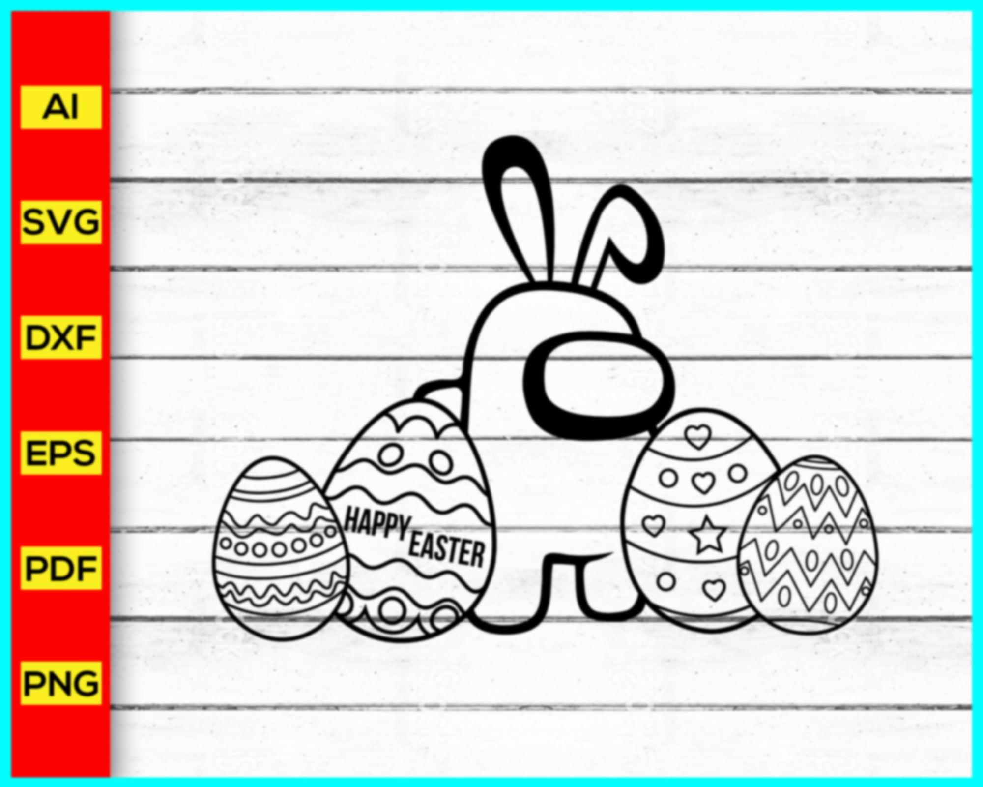 Happy Easter SVG, PNG, PDF, Easter PNG, Easter bunny svg, Happy