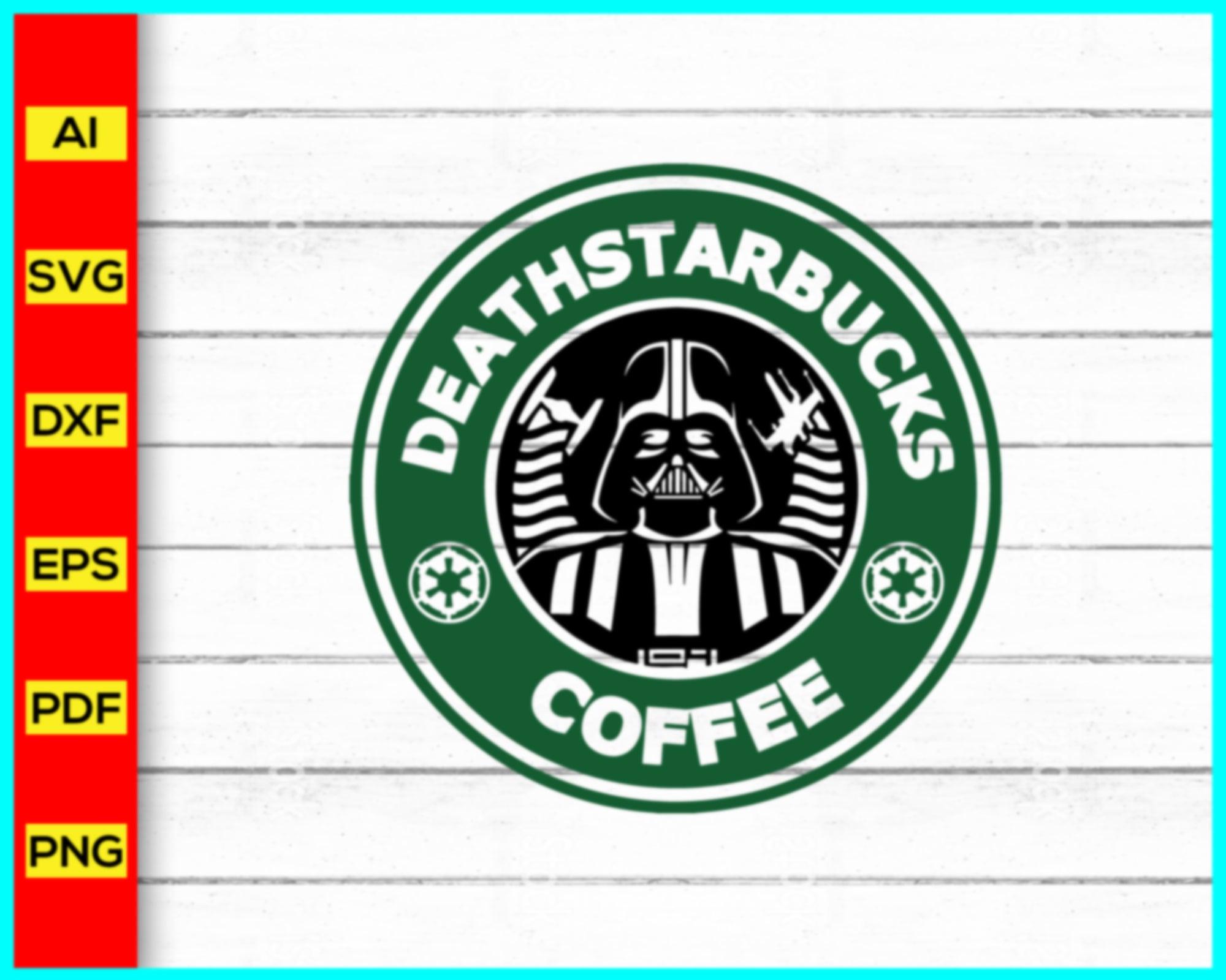 Death star coffee star wars SVG, Star wars starbuck logo SVG, Darth vader  SVG