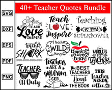 Load image into Gallery viewer, Teacher SVG Bundle, Teacher Quotes svg, School Teacher Svg, Teacher Life Svg, Blessed Teacher Svg, Difference Maker, Educator, Best Teacher Ever - My Store