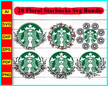 Load image into Gallery viewer, 20 Floral Starbucks Svg Bundle, Flower Svg, Starbucks Coffee Svg, Starbucks Logo SVG, Coffee mug svg png, Starbucks Coffee Logo SVG, DXF, PNG - My Store