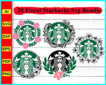 Load image into Gallery viewer, 20 Floral Starbucks Svg Bundle, Flower Svg, Starbucks Coffee Svg, Starbucks Logo SVG, Coffee mug svg png, Starbucks Coffee Logo SVG, DXF, PNG - My Store