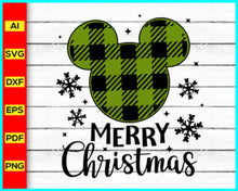 Load image into Gallery viewer, Mickey Merry Christmas Svg, Mickey Svg, Merry Christmas svg, disney Christmas Svg, Cut file for cricut, silhouette, vector, clipart, editable svg file - My Store