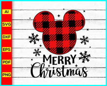 Load image into Gallery viewer, Mickey Merry Christmas Svg, Mickey Svg, Merry Christmas svg, disney Christmas Svg, Cut file for cricut, silhouette, vector, clipart, editable svg file - My Store