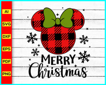 Load image into Gallery viewer, Minnie Merry Christmas Svg, Minnie Svg, Merry Christmas svg, disney Christmas Svg, Cut file for cricut, silhouette, vector, clipart, editable svg file - My Store