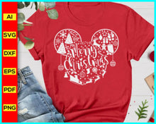 Load image into Gallery viewer, Merry Christmas Shirts Svg silhouette, Santa Claus Svg Png silhouette, Disney Christmas Mickey Mouse Shirts Svg png silhouette, Christmas tree leaves lights ornaments - My Store