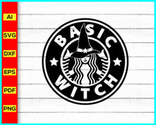 Load image into Gallery viewer, Basic Witch Halloween Starbucks Coffee Svg, Starbucks Logo SVG, Coffee Mug svg png, Starbucks Coffee Logo SVG, DXF, PNG, Cut Files, Cricut Use - My Store