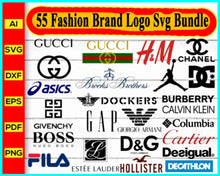 Load image into Gallery viewer, All Fashion Brand Logo Bundle, Nike, Addidas, Puma, Vans, Kappa logo, Reebok logo, Supreme logo, Zara logo, Gucci logo Svg dxf png silhouette vector - My Store