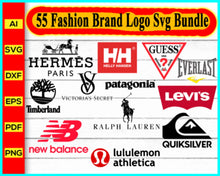 Load image into Gallery viewer, All Fashion Brand Logo Bundle, Nike, Addidas, Puma, Vans, Kappa logo, Reebok logo, Supreme logo, Zara logo, Gucci logo Svg dxf png silhouette vector - My Store