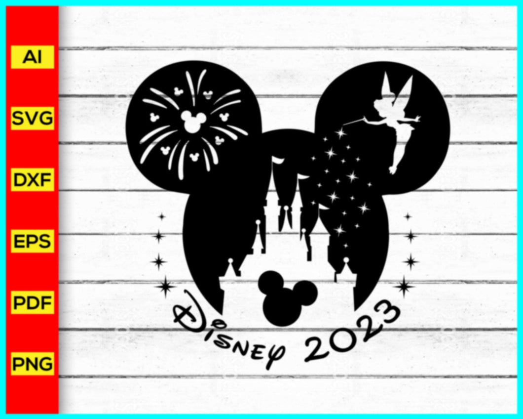Disney 2023 svg, Family Vacation 2023 SVG, Family Trip 2023 SVG, Disney Mickey Png silhouette, Mickey Mouse silhouette, Disney Png, Disney Cut file - Disney PNG