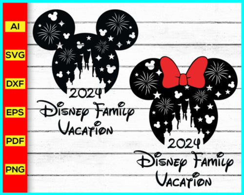 Disney Family Vacation 2024 SVG, Family Trip 2024 SVG, Mouse SVG, Mickey Mouse Svg, Minnie Mouse Svg, Vinyl Cut File, Disney Svg, Disney Character Svg