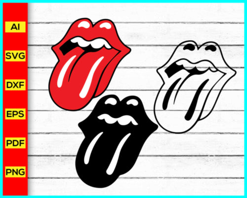 Rolling Stones Logo Brand Clipart SVG JPG PNG File Hot Lips Logo Tongue & Lips Logo Printable Digital Files, trending in google, Cut file for cricut - Disney PNG