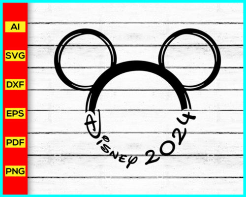 Disney 2024 svg, Family Vacation 2024 SVG, Family Trip 2024 SVG, Disney Mickey Png silhouette, Mickey Mouse silhouette, Disney Png, Disney Cut file - Disney PNG