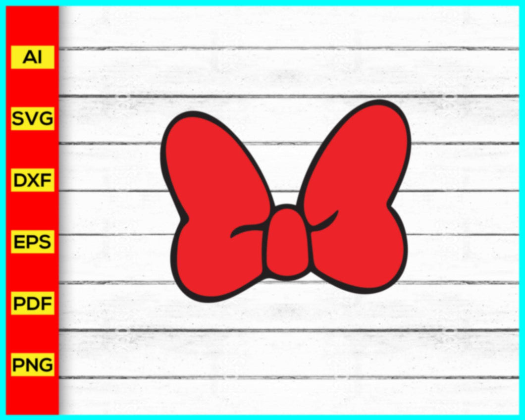 Minnie Mouse Bow Svg, Bow Svg, Mickey Mouse Bow Svg, Cut file for cricut, silhouette, vector, clipart, editable svg file - Disney PNG