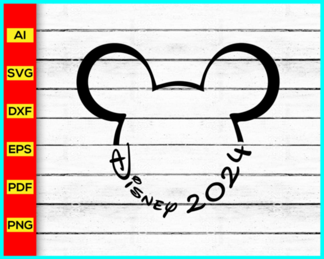 Disney 2024 svg, Family Vacation 2024 SVG, Family Trip 2024 SVG, Disney Mickey Png silhouette, Mickey Mouse silhouette, Disney Png, Disney Cut file - Disney PNG