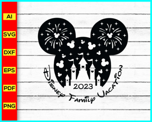 Disney Family Vacation 2023 SVG, Family Trip 2023 SVG, Mickey Mouse silhouette, Minnie Mouse Svg, Disney Svg, Disney Cut file for cricut - Disney PNG