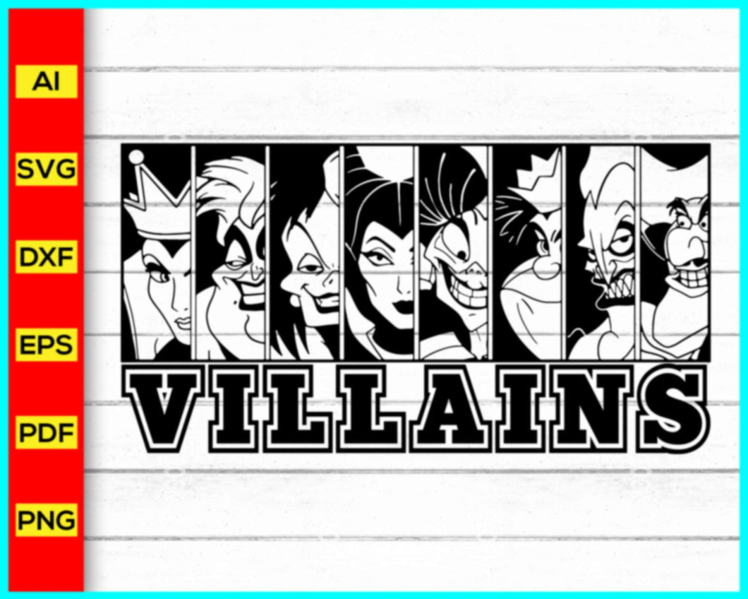 Halloween Disney Villains Svg, Halloween Svg, Ursula Svg, Maleficent Svg, Evil Queen Svg, Disney Villains Svg, trending in google, Cut file for cricut, free svg files, silhouette, vector, clipart, editable svg file