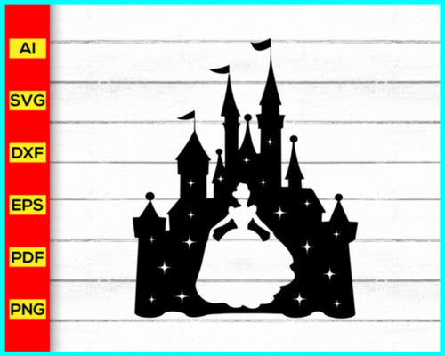 Princess Castle Svg, Disney Princess Svg, Princess Svg, Sparkle svg, Queen Svg, Castle Svg, Disney Png, Disney Princess Png Silhouette Cricut Svg Dxf - Disney PNG