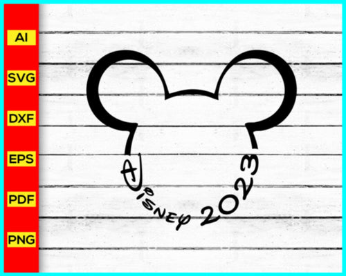 Disney 2023 svg, Family Vacation 2023 SVG, Family Trip 2023 SVG, Disney Mickey Png silhouette, Mickey Mouse silhouette, Mickey Outline, Disney Png, Disney Cut file - Disney PNG