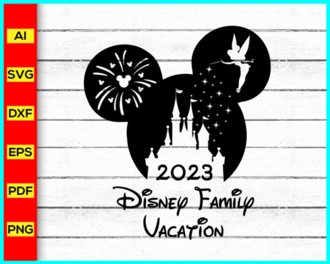 Disney Family Vacation 2023 SVG, Family Trip 2023 SVG, Mouse silhouette, Mickey Mouse silhouette, Disney Svg, Disney Png, Disney Cut file for cricut - Disney PNG