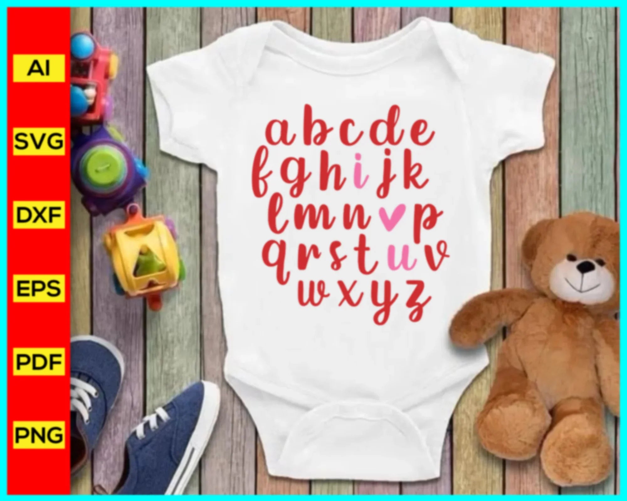 Alphabet A-Z Svg, Valentine Alphabet I Love You Svg, Kids Valentines S ...