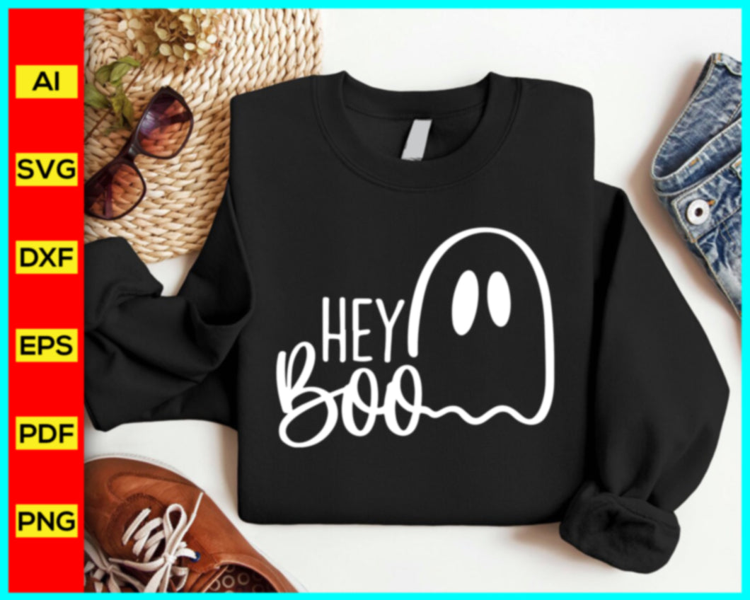 Hey Boo SVG, Halloween SVG, Ghost Shirt SVG, Halloween Door Sign Svg, Halloween Decor Svg, Spooky Ghost Svg, Halloween Shirt Svg, Funny Ghost svg, Fall svg, Halloween Quotes svg, Boo svg, dxf, png, Print, Cut File, Cricut, Digital Download, Disney SVG files for sale, Buy Disney SVG designs