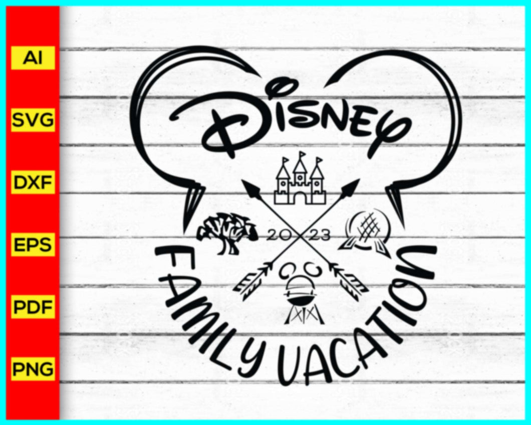 Disney Family Vacation 2023 Svg, Family Trip 2023 Svg, Disney Trip 2023 svg, Disney Mickey SVG, Magical Kingdom Svg, Disney Trip Svg, Png, Cut file - Disney PNG