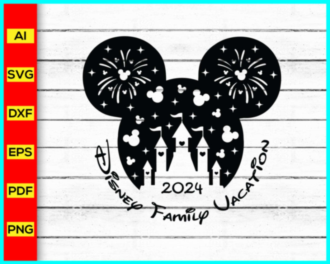 Disney Family Vacation 2024 SVG, Family Trip 2024 SVG, Mickey Mouse silhouette, Minnie Mouse Svg, Disney Svg, Disney Cut file for cricut - Disney PNG