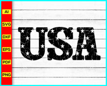 Load image into Gallery viewer, Distressed USA Svg Png Cut File for Cricut, July 4th shirt designs, distressed patriotic svg, Grunge Patriotic Shirt Designs, God Bless America Svg Silhouette Eps Dxf Pdf,&nbsp;Disney SVG files for sale, Buy Disney SVG designs, Cut file for cricut, free svg files, silhouette, vector ai, clipart, editable svg file
