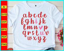 Load image into Gallery viewer, Valentine Alphabet I Love You Svg, Kids Valentines Svg, Love Alphabet Svg, Alphabet Svg, Valentine&#39;s Day Svg, Valentine Shirt Svg, Alphabet A-Z Svg, Funny Valentine’s Day, Teacher Valentine Shirt, Funny Toddler Valentine Shirt, Disney SVG files for sale, Cut file for cricut, free svg files, silhouette, vector ai, clipart, editable svg file
