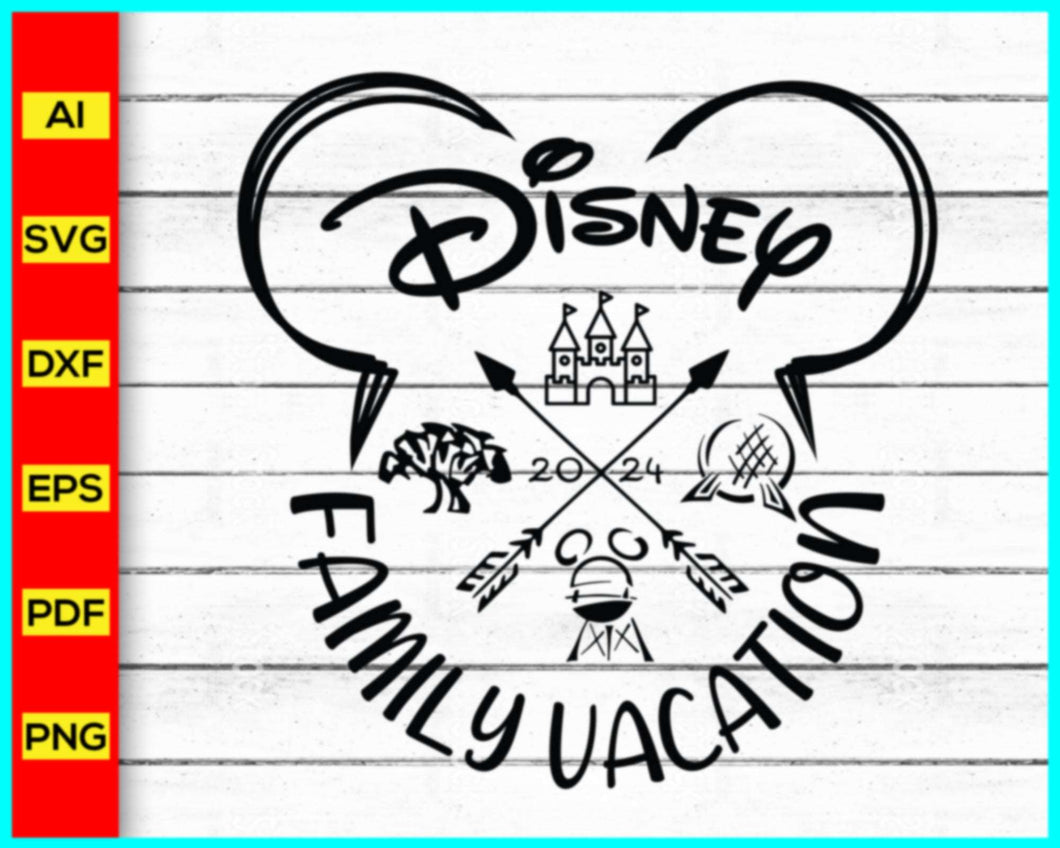 Disney Family Vacation 2024 Svg, Family Trip 2024 Svg, Disney Trip 2024 svg, Disney Mickey SVG, Magical Kingdom Svg, Disney Trip Svg, Png, Cut file - Disney PNG