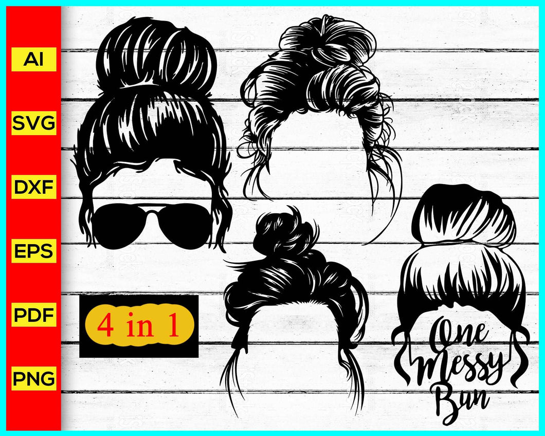 Girl With Messy Bun SVG, Girl Svg, Mom Svg, Messy hair Svg, Messy Bun Svg, Hair SVG, Girl with Lashes svg, Eyelashes, Mom Life svg, Girl with Sunglasses Svg, Messy Bun Cut File, Messy bun skull svg, trending in google, Cut file for cricut, free svg files, silhouette, vector, clipart, editable svg file