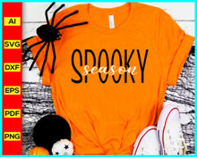 Load image into Gallery viewer, Spooky Season SVG, Halloween SVG, Spooky PNG, Spooky Vibes Svg, Fall Svg, Png, Svg Files for Cricut, Sublimation Designs Downloads, Pumpkin Face SVG, Funny Halloween Shirt Svg, Spider Svg, Disney Png files for sale, Buy Disney Png designs, Cut file for cricut, free png files, silhouette, vector ai, clipart, editable svg file
