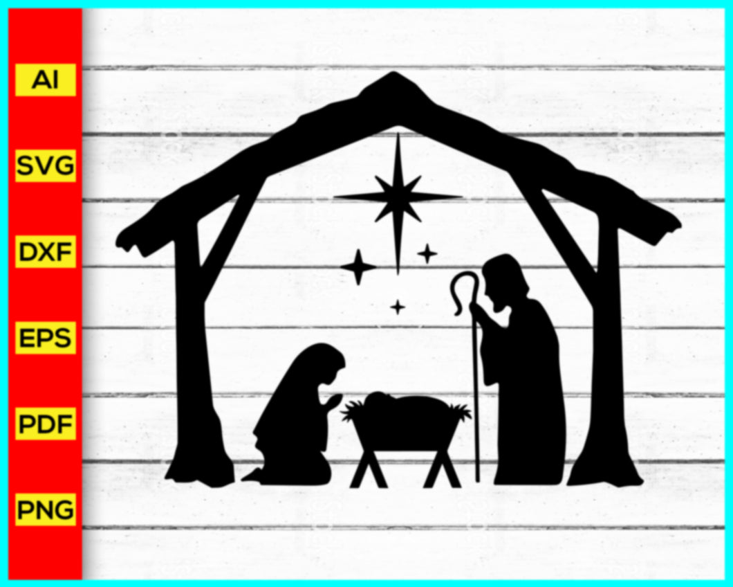 Nativity scene svg, Nativity Christmas, Nativity set, Nativity scene set, Nativity scene lights, Nativity scene decoration, Nativity scene png, free nativity images, digital download, Manger Scene, Merry Christmas svg, Christmas Scene svg, Christmas svg, birth of christ svg, oh holy night svg, Catholic clipart, christian svg, Nativity Manger Scene, Jesus Svg, Faith Svg, trending in google, Cut file for cricut, free svg files, silhouette, vector ai, clipart, disneypng