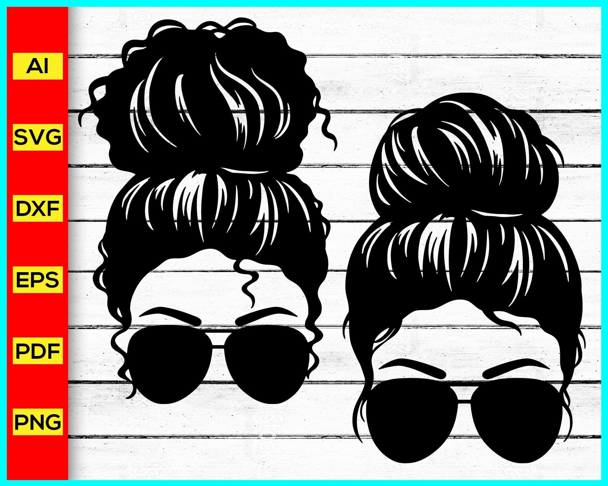 Girl With Messy Bun SVG, Messy hair Svg, Messy Bun Svg, Hair SVG, Girl ...