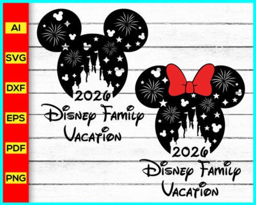Disney Family Vacation 2026 SVG, PNG, DXF, EPS, Family Trip 2026, Mickey Mouse 2026, Family Vacation 2026, Disney Svg files, Disney Character 2026 free download
