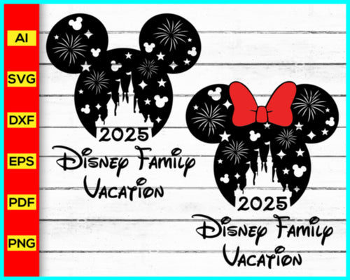 Disney Family Vacation 2025 SVG, PNG, DXF, EPS, Family Trip 2025, Mickey Mouse 2025, Minnie Mouse 2025, Disney Svg files, Disney Character 2025 free download